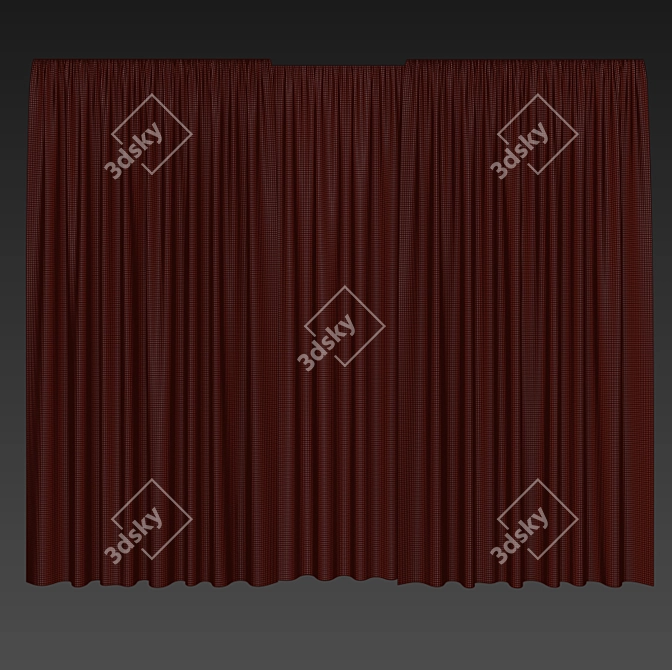 Elegant Polys Curtains Set 3D model image 2