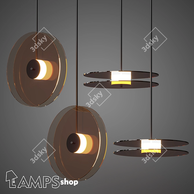 Modern UFO Chandelier - Ø 38cm 3D model image 1