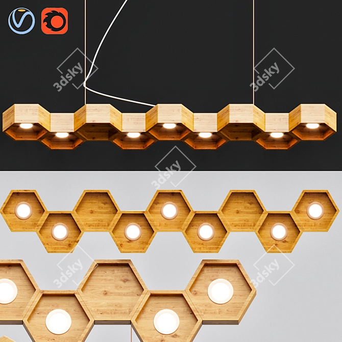 Ecolight Honeycomb 7 Loft Chandelier 3D model image 1