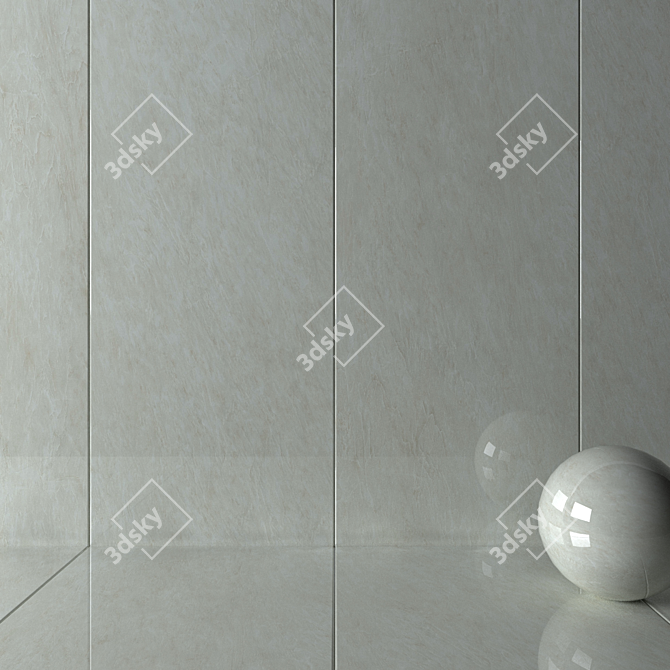 Imperial White Wall Tiles: 4K UHD Multi-Texture 3D model image 2