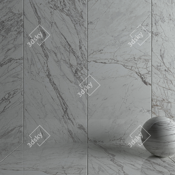 Luxurious Statuario Select Wall Tiles 3D model image 3