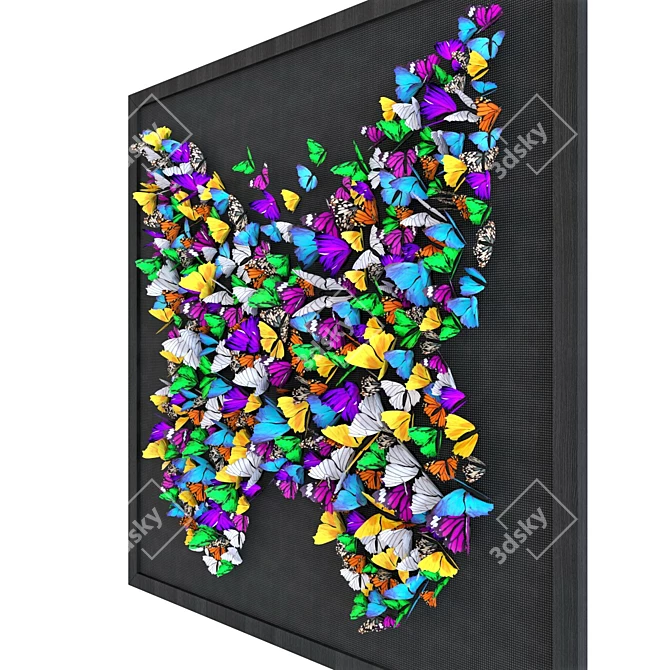 Hand-crafted Farfalla Deco Frame 3D model image 2