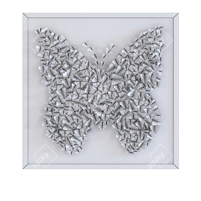 Hand-crafted Farfalla Deco Frame 3D model image 3