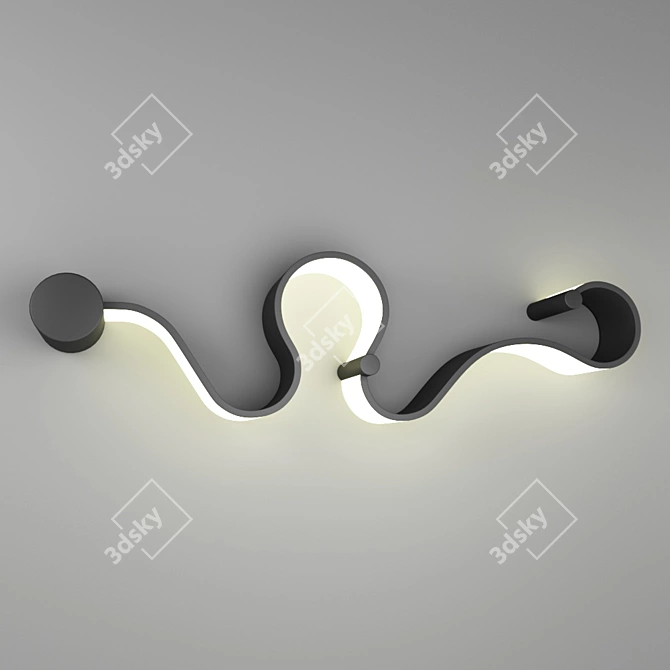 InoDesign Drown 44.12538: Sleek Matte Black LED Wall Light 3D model image 1