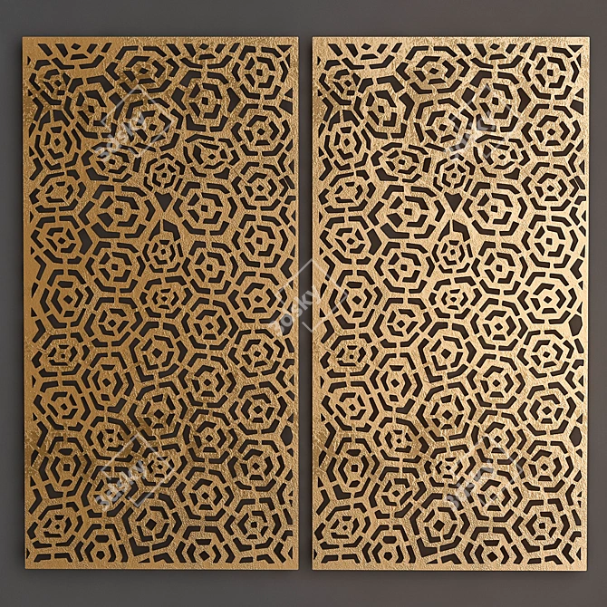 Stylish Metal Wall Panel 3D model image 1