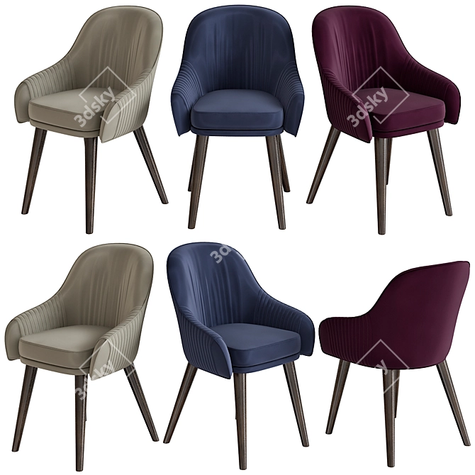 Luxury Chic Velvet Chair 3D model image 1