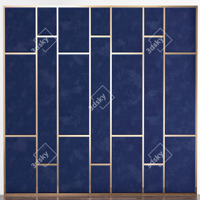 Elegant 3D No.4 Wall Panel 3D model image 1