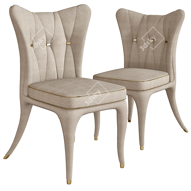 Modern Comfort: Aleal Chairs 3D model image 1