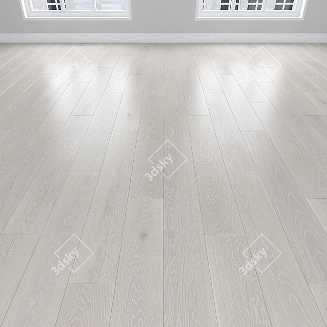 White Oak Parquet: Herringbone, Linear, Chevron 3D model image 1