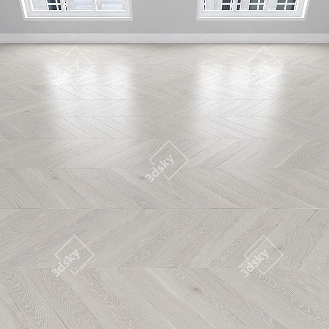 White Oak Parquet: Herringbone, Linear, Chevron 3D model image 3