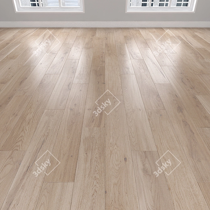 Oak Parquet Floors: Herringbone, Linear & Chevron 3D model image 1