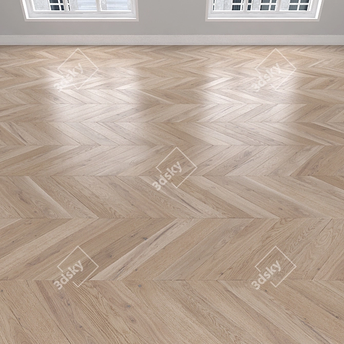 Oak Parquet Floors: Herringbone, Linear & Chevron 3D model image 3