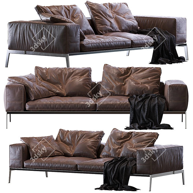 Lifesteel Flexform Sofa: Contemporary Comfort 3D model image 1