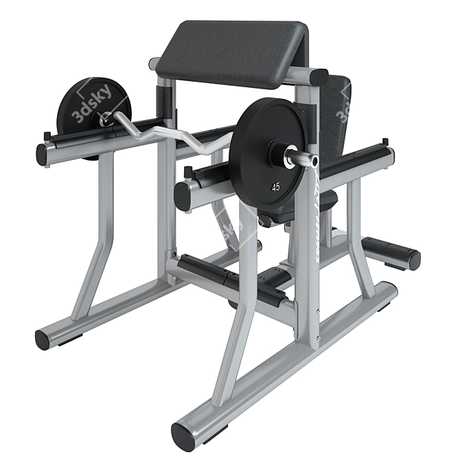 Premium Arm Curl Bench: Life Fitness Signature 3D model image 1