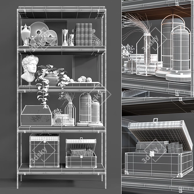 Barton Bookcase: Stylish Storage Solution 3D model image 2