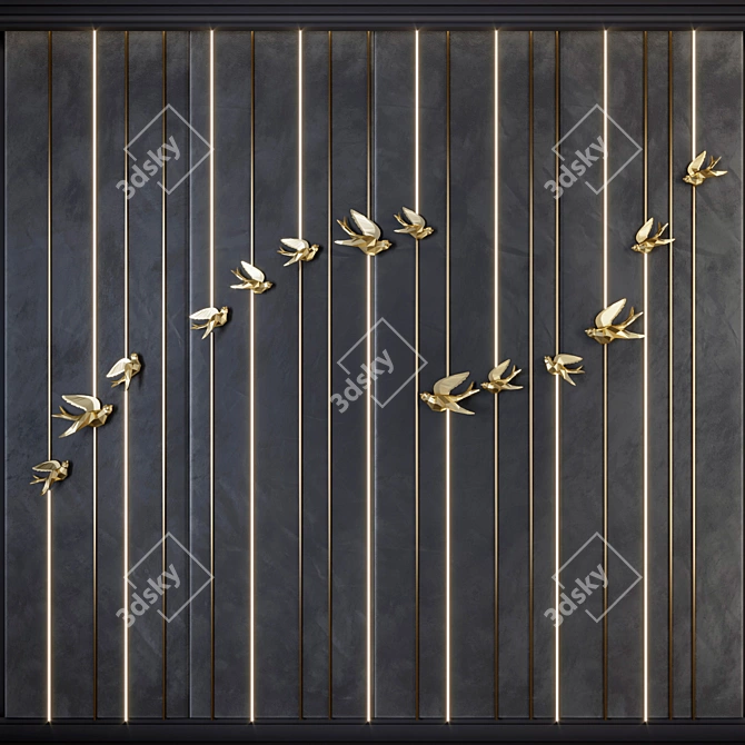 Birds Decorative Panel (1) 3D model image 1