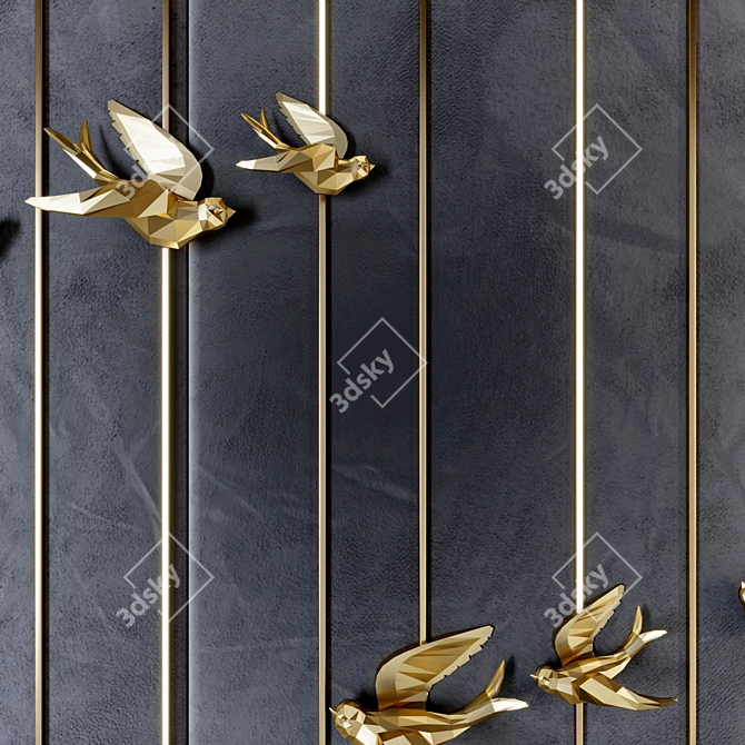 Birds Decorative Panel (1) 3D model image 2