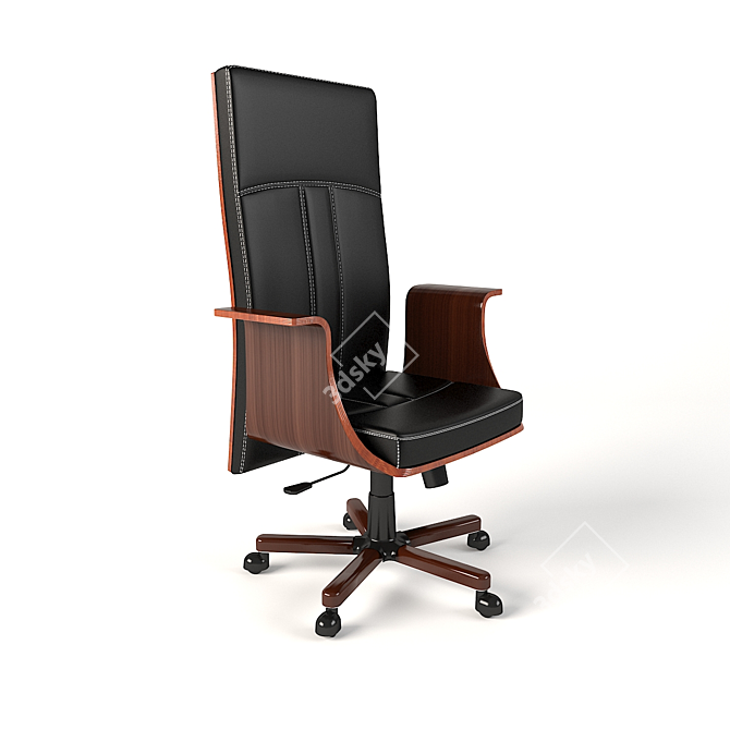 Modern Office Arm Chair with Textured Finish 3D model image 1