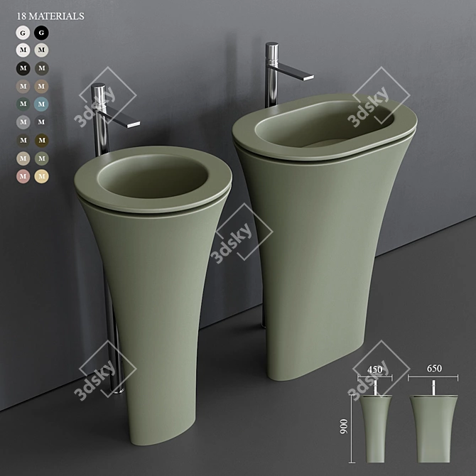 Karim Rashid Design | Amedeo Freestanding Washbasin 3D model image 1