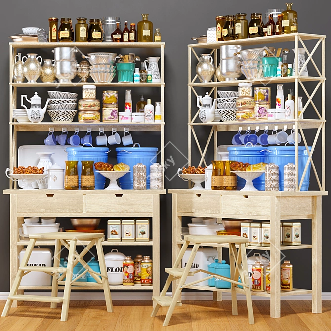 Kitchen Shelf Organizer 3D model image 1