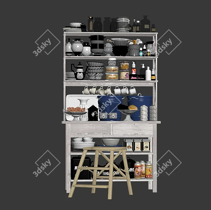 Kitchen Shelf Organizer 3D model image 3