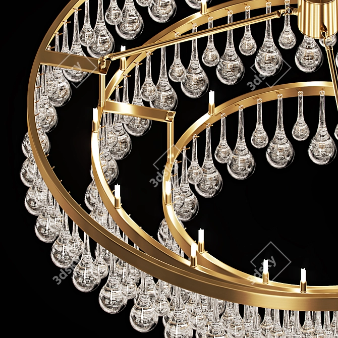 Elegant Glass Drop Chandelier 3D model image 2