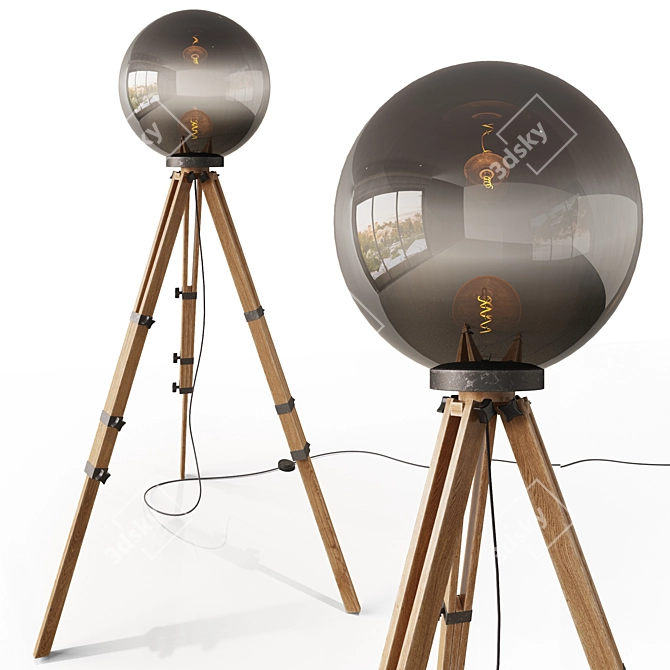 Modern Tripod Floor Lamp 3D model image 1