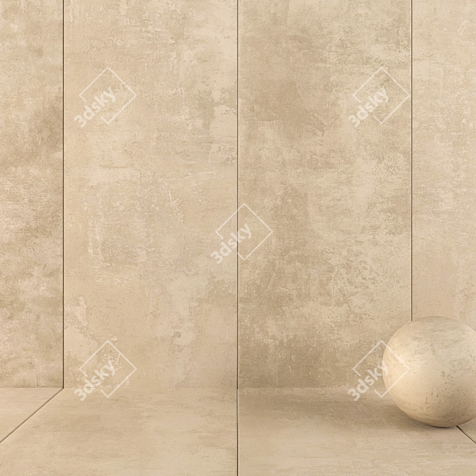 Raw Sand Wall Tiles: 4K UHD Multi-Texture 3D model image 1