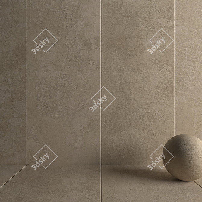 Raw Sand Wall Tiles: 4K UHD Multi-Texture 3D model image 3