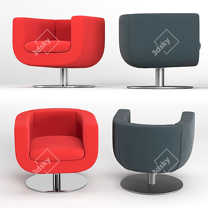 Modern Tulip Armchair: Stylish & Comfortable 3D model image 2