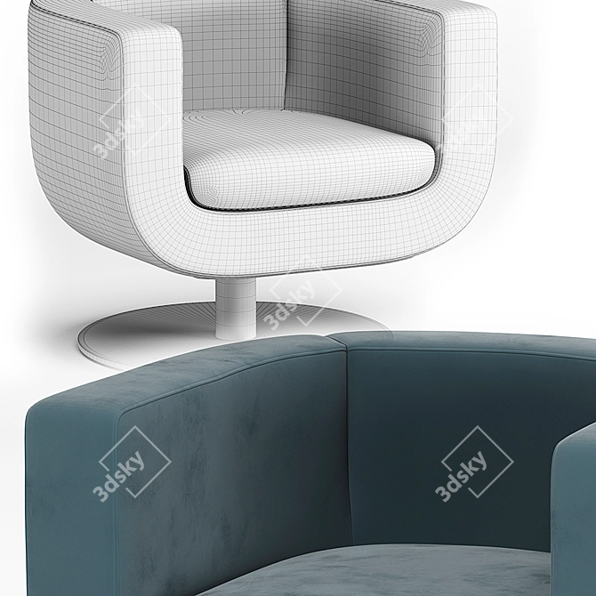 Modern Tulip Armchair: Stylish & Comfortable 3D model image 3