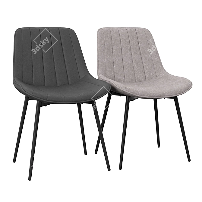 Elegant Upholstered Dining Chair 3D model image 2