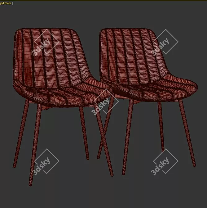 Elegant Upholstered Dining Chair 3D model image 3