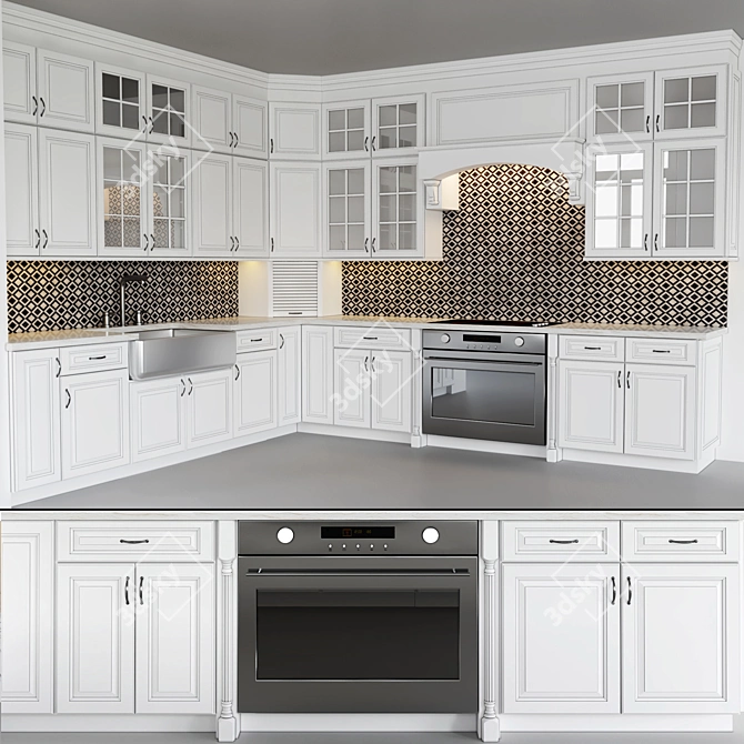 Title: Timeless Kitchen 3D model image 1