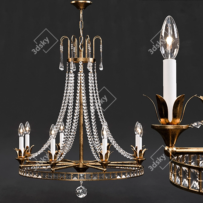 Elegant Louis Chandelier 3D model image 1