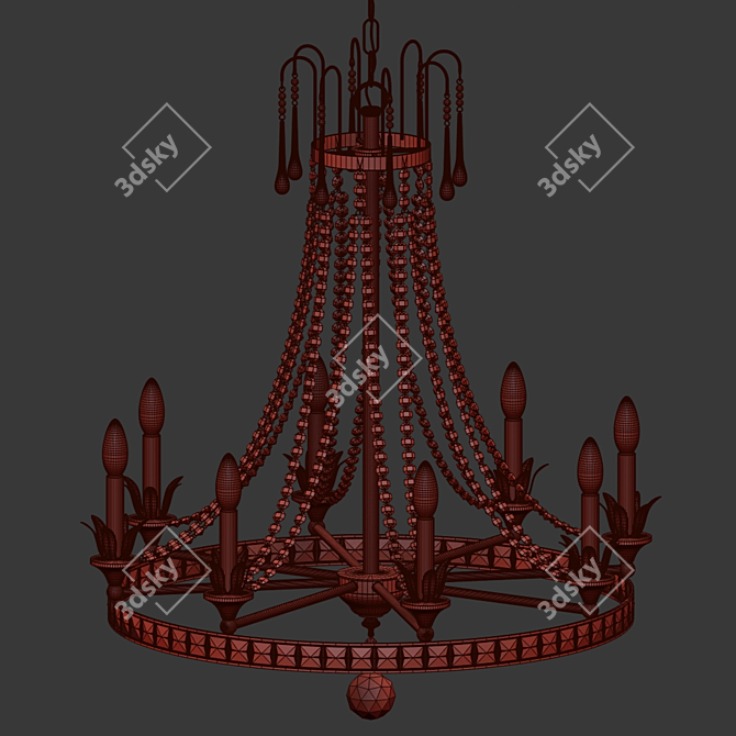 Elegant Louis Chandelier 3D model image 2