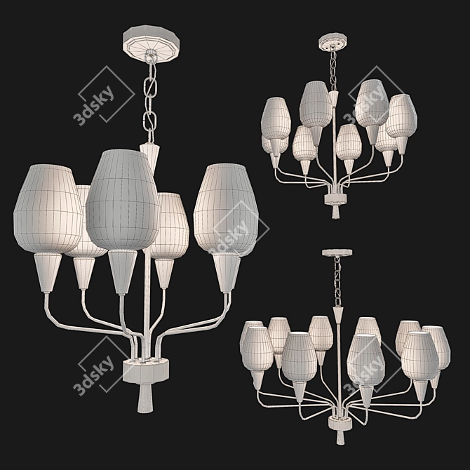 Elegant Viola Milk Pendant Lights 3D model image 2