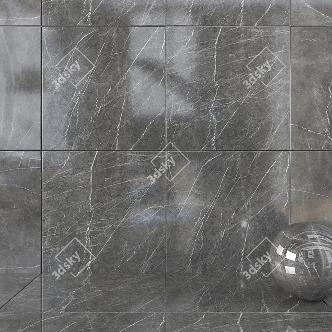 Atlas Marvel Grey Stone Wall Tiles 3D model image 1