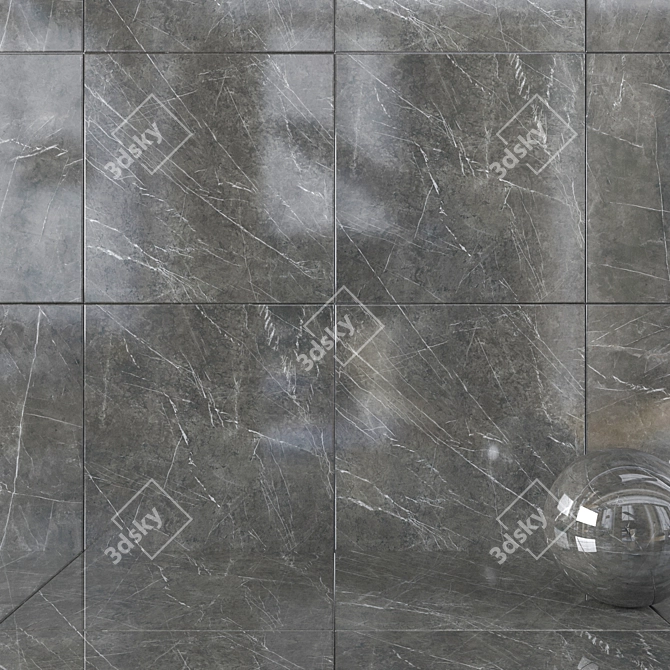 Marvel Grey Stone Wall Tiles 3D model image 1