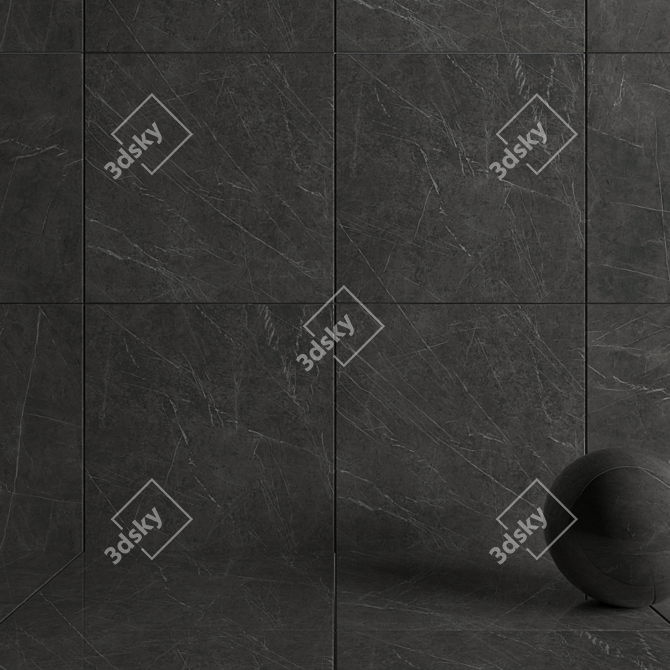 Marvel Grey Stone Wall Tiles 3D model image 3