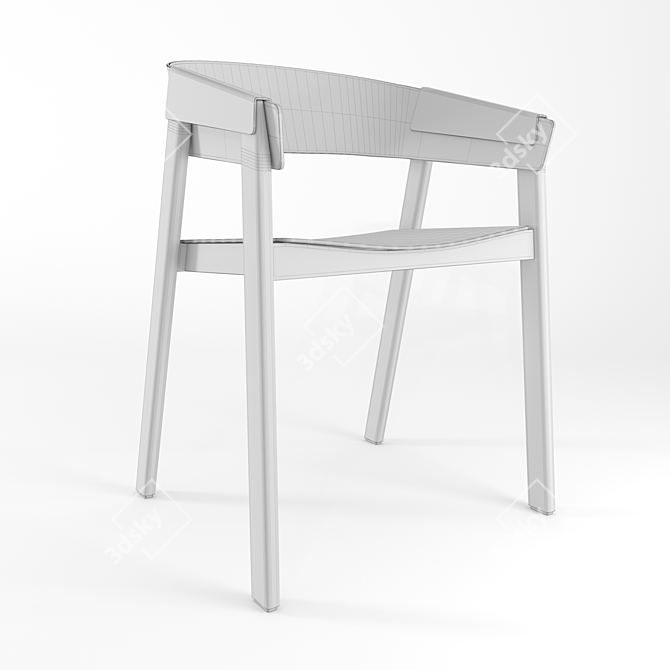 Modern Wooden Lounge Chair 3D model image 2