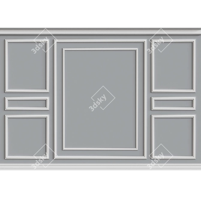 Elegant Wall Molding Solution 3D model image 1