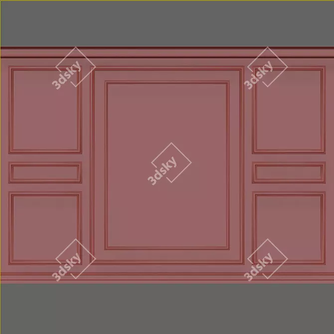 Elegant Wall Molding Solution 3D model image 2