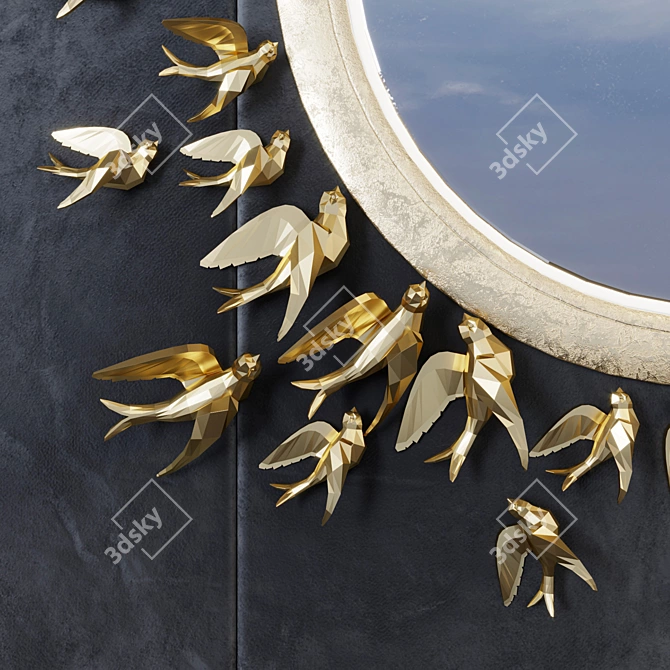 Bird-inspired Decorative Panel 3D model image 2