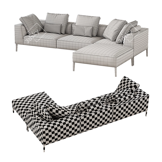 Modern Italian Sofa: Michel Effe 3D model image 3