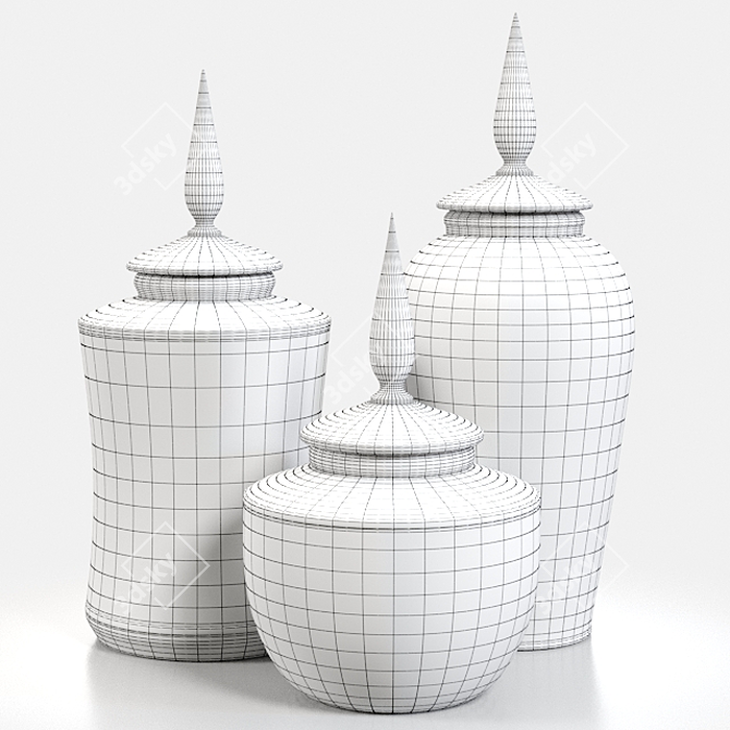 Elegant Decor Vases 3D model image 2