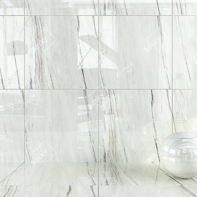 Dream Bianco Wall Tiles: High-Definition 4K Multi-Texture Set 3D model image 1