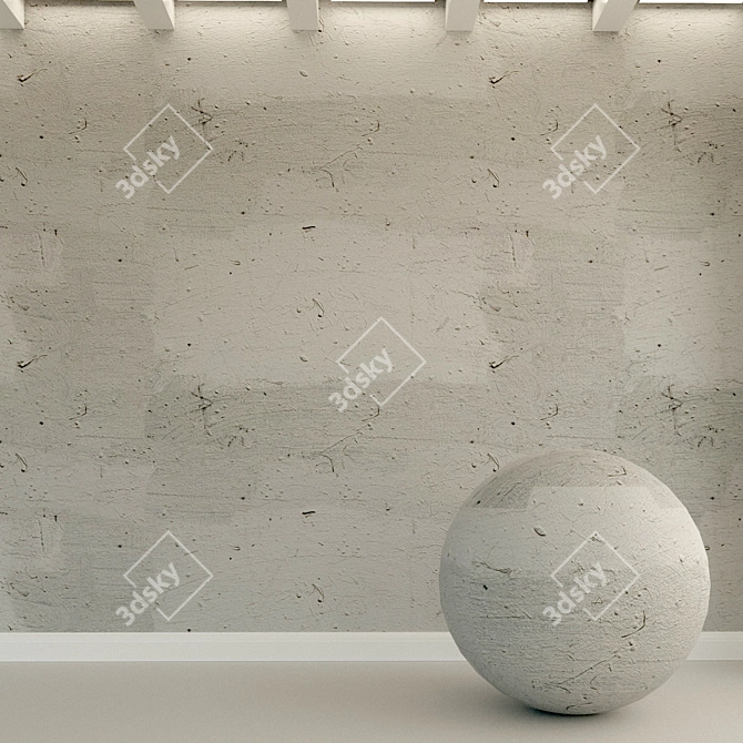 Title: Vintage Loft Concrete Wall 3D model image 1