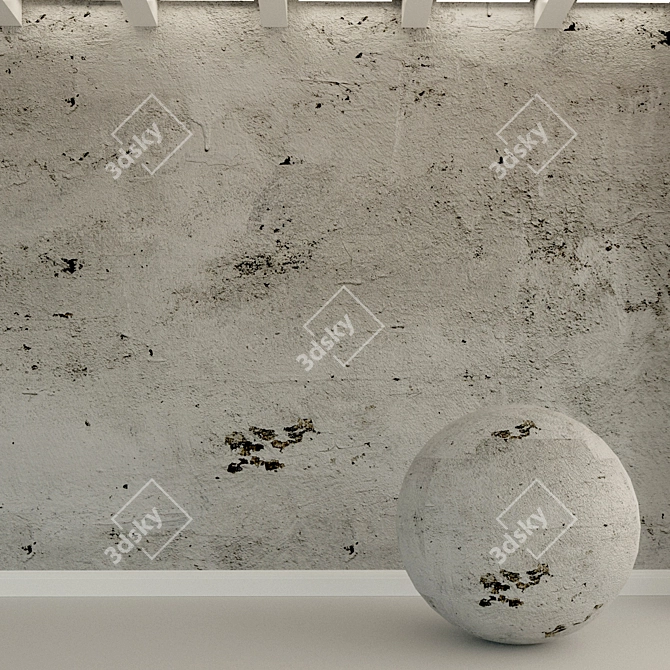 Vintage Concrete Wall 3D model image 1