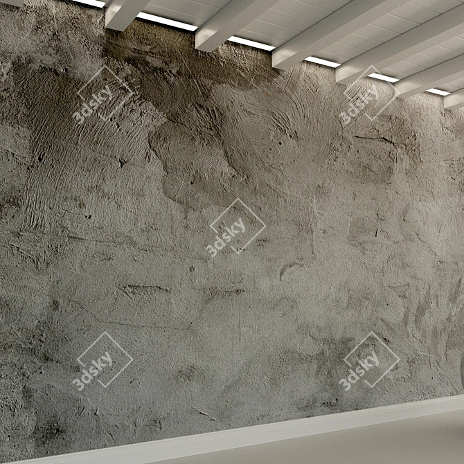 Vintage Concrete Wall Texture 3D model image 3